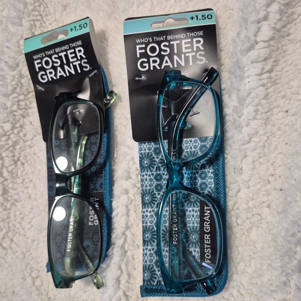 Foster Grant Reading Glasses 2 Pair Set +1.50 Strength